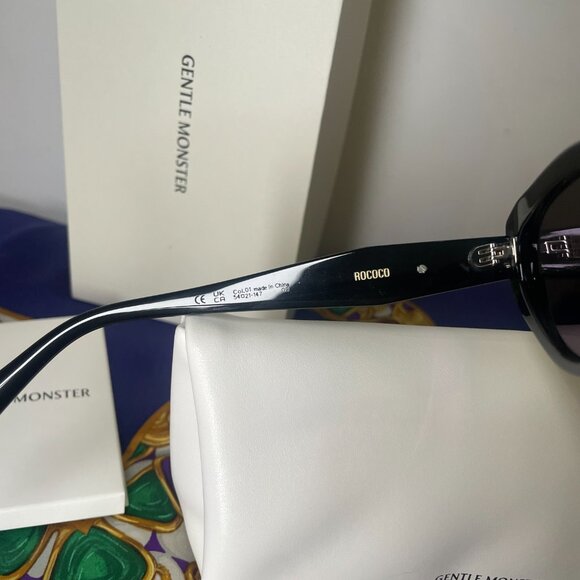 Gentle Monster Statement Black Sunglasses Gold Detail Trendy main image 11
